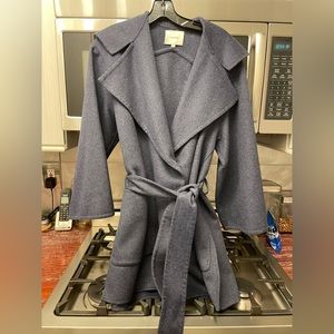 Vince blue-gray wool blend wrap jacket -unlined.  Worn once- PERFECT condition.